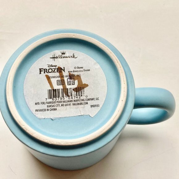 Disney Elsa Frozen Coffee Tea Mug Cup Ceramic LET IT GO Light Blue Hallmark Big - Picture 8 of 14